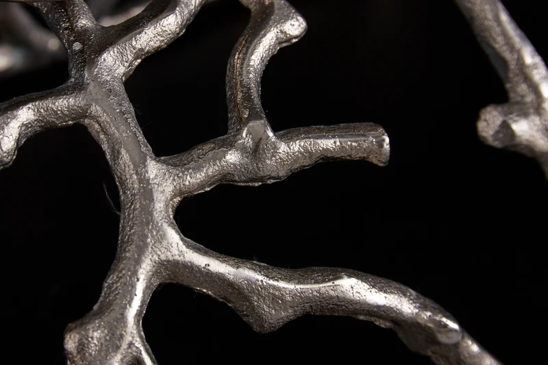 Bougeoir élégant ABSTRAIT 60cm argent pour 4 bougies