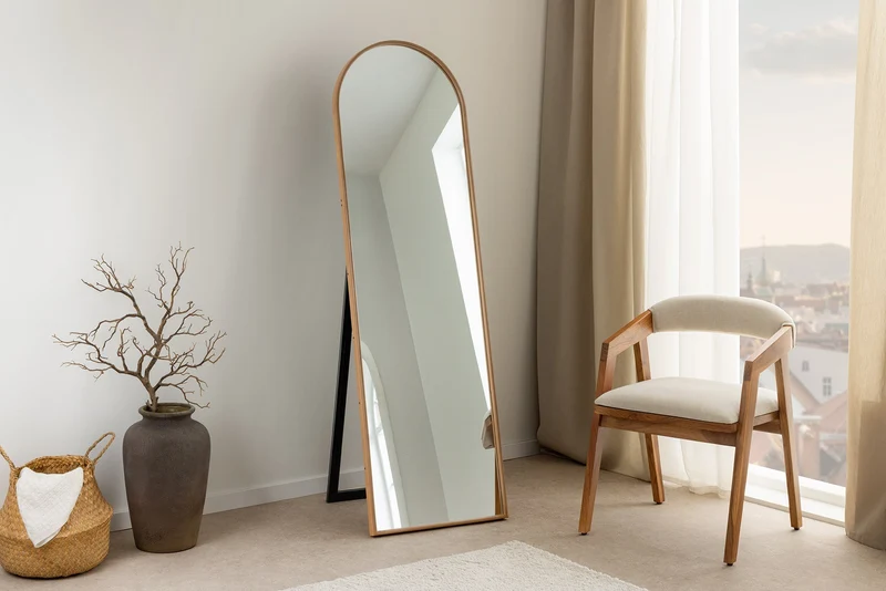 Miroir sur pied nordique PORTRAIT 165cm naturel en design bois de chêne