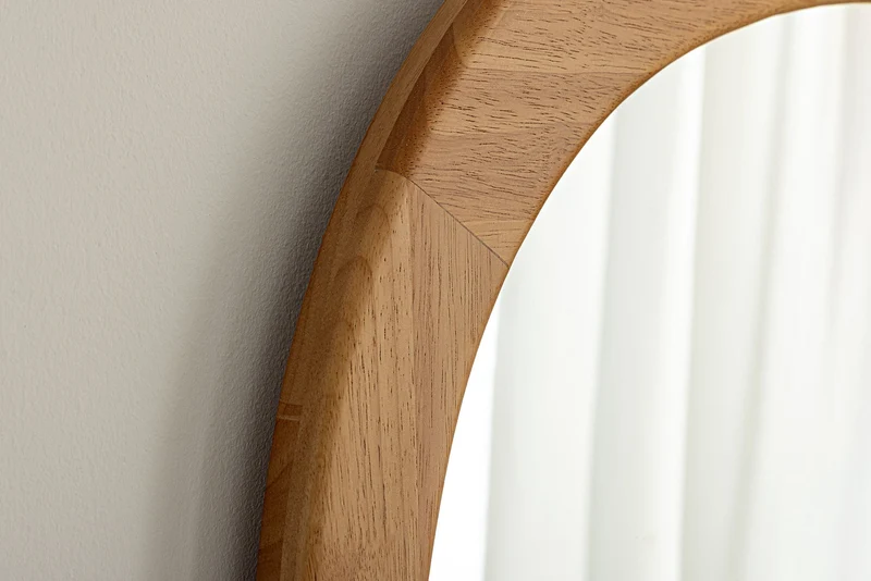 Miroir mural massif ORGANIC 120cm naturel design bois de chêne