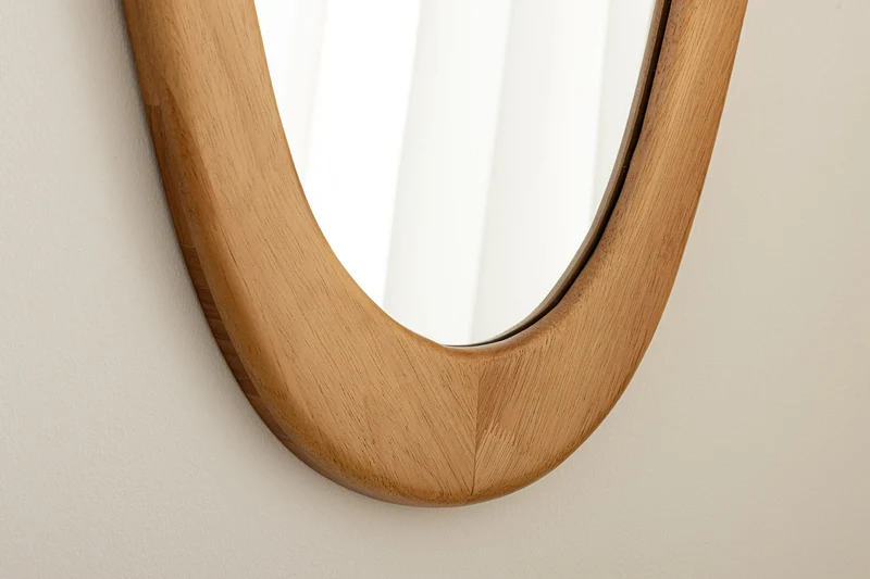Miroir mural massif ORGANIC 120cm naturel design bois de chêne