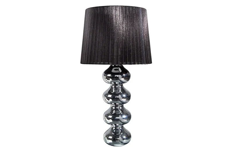 Lampe de table MIA 60 cm argentée avec abat-jour en tissu