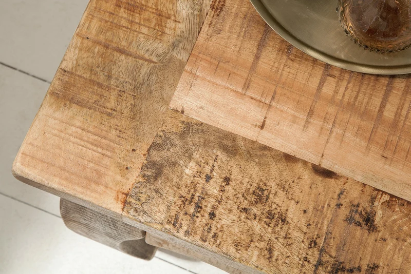 Table basse massive OPIUM ANTIQUE 60cm table d'appoint en bois de manguier naturel