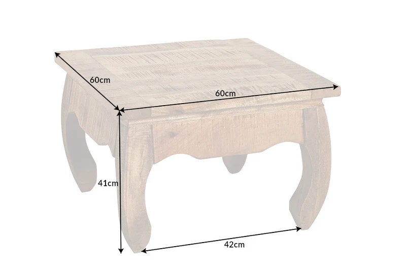 Table basse massive OPIUM ANTIQUE 60cm table d'appoint en bois de manguier naturel