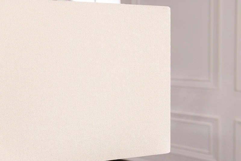 Lampe de table design WAVE 60 cm naturel bois massif fait main abat-jour en coton beige