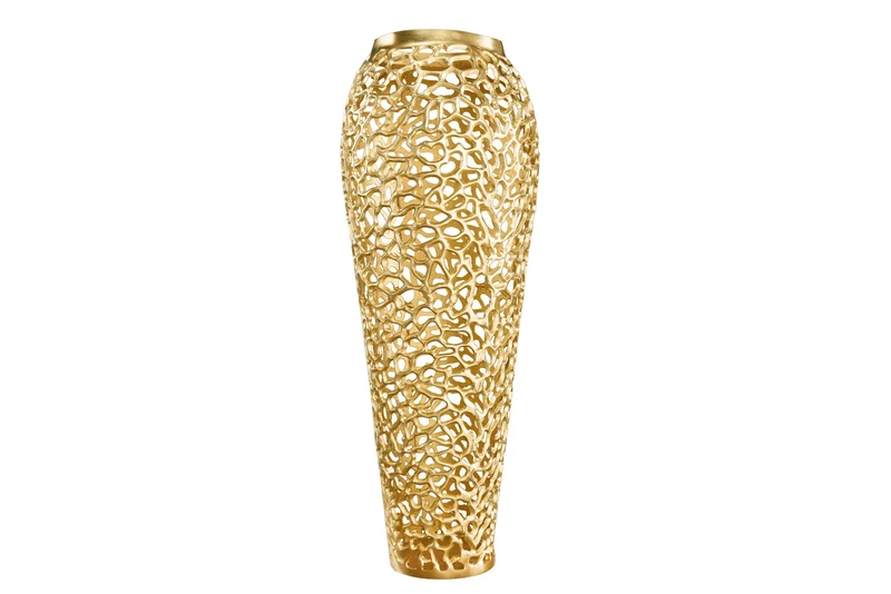 Vase XXL design filigrane ABSTRACT LEAF 90cm or fait main