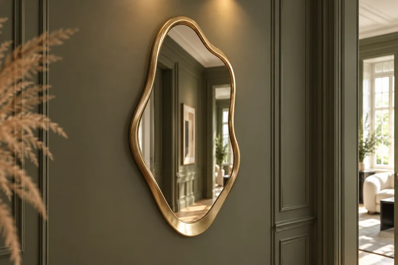 Miroir mural moderne EMBER 100cm or variable à accrocher forme organique