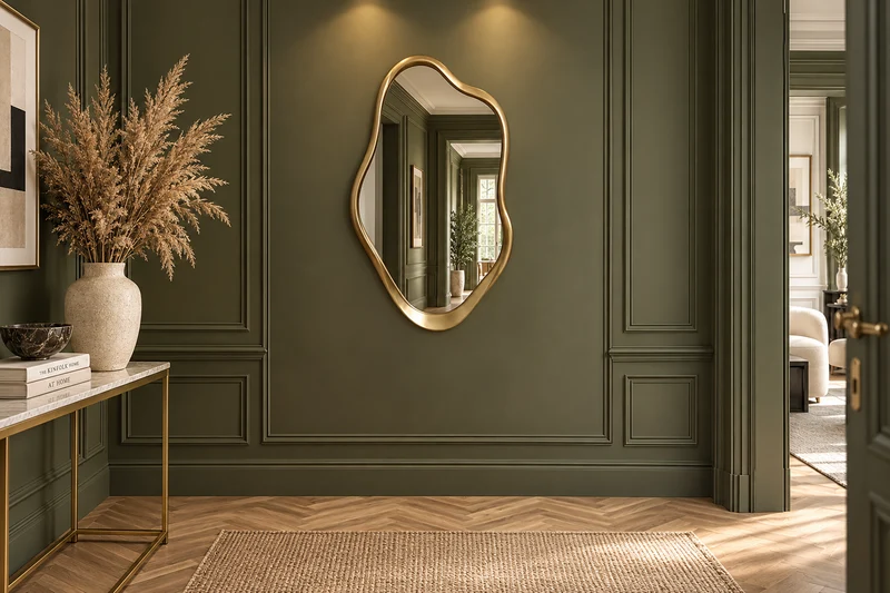Miroir mural moderne EMBER 100cm or variable à accrocher forme organique
