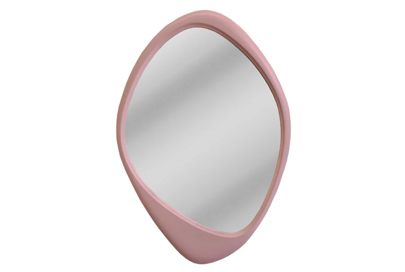 Miroir mural asymétrique ORGANIC 95cm rose flexible à accrocher