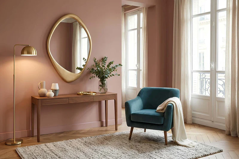 Miroir mural asymétrique ORGANIC 95 cm or flexible à accrocher