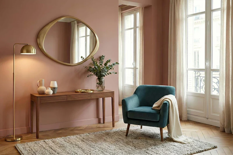 Miroir mural asymétrique ORGANIC 95 cm or flexible à accrocher