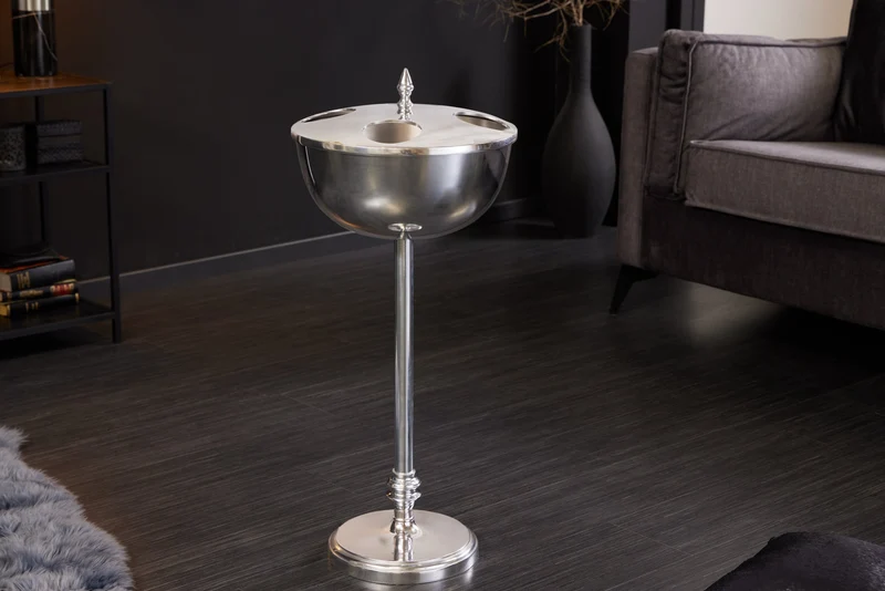 Refroidisseur de vin décoratif VINO 80cm refroidisseur de bouteille en métal argenté fait à la main refroidisseur de champagne