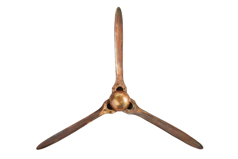 Décoration murale authentique SCREW III 97cm hélice d’avion en cuivre flammé