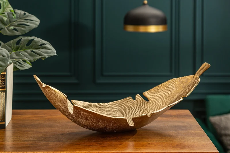 Bol décoratif design GOLD LEAF 65cm feuille d’or design métal fait main