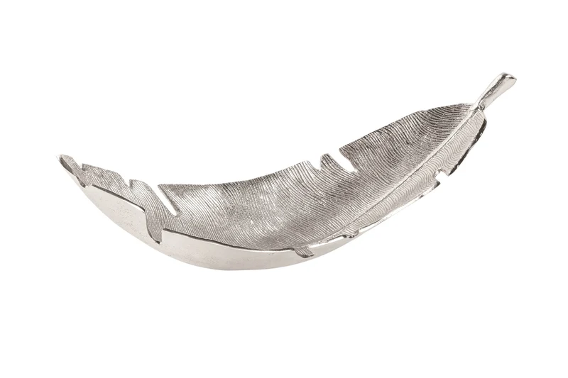 Bol décoratif design SILVER LEAF 65cm feuille d’argent design métal fait main