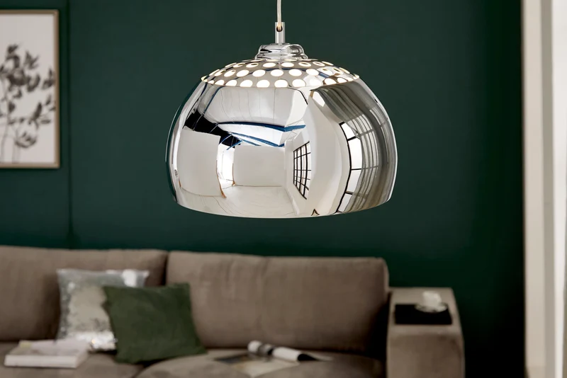 Lampe à suspension design CHROME BALL 32cm suspension chromée design moderne