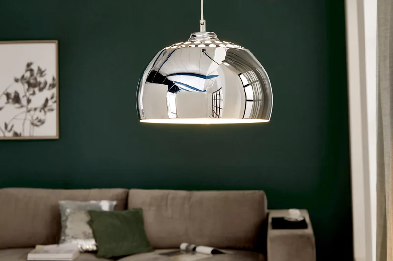 Lampe à suspension design CHROME BALL 32cm suspension chromée design moderne