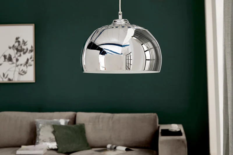 Lampe à suspension design CHROME BALL 32cm suspension chromée design moderne