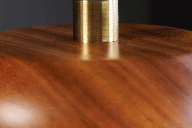 Lampe à suspension ronde ALVA 25cm en bois d’acacia naturel et en fer