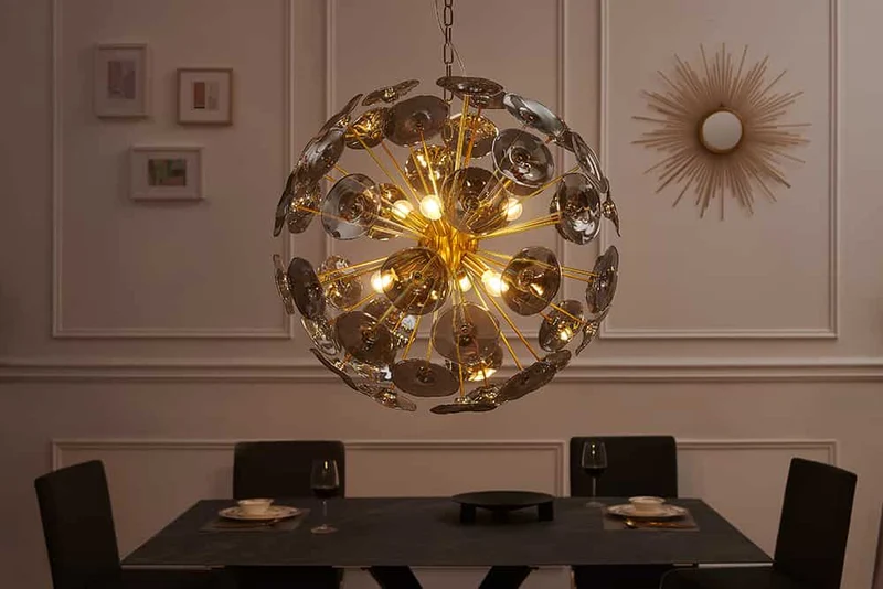 Suspension design moderne INFINITY HOME 65cm verre doré suspension