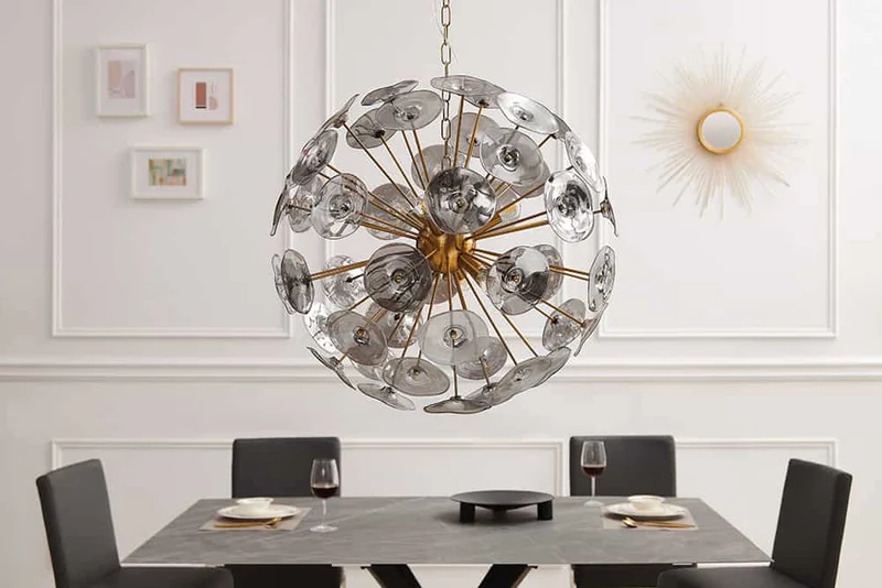 Suspension design moderne INFINITY HOME 65cm verre doré suspension