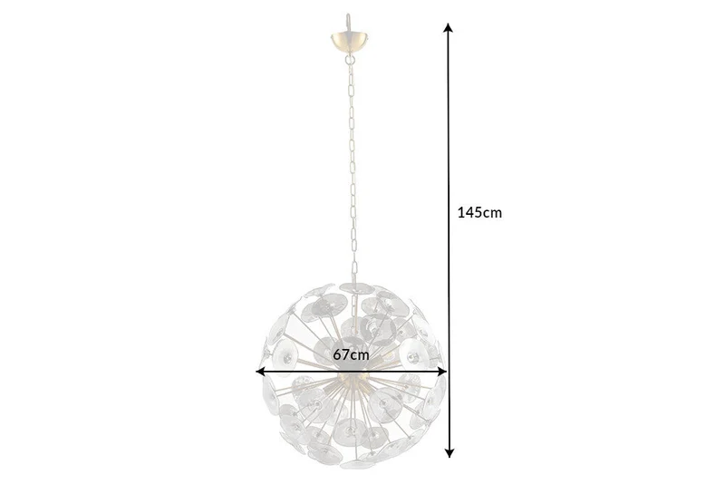 Suspension design moderne INFINITY HOME 65cm verre doré suspension