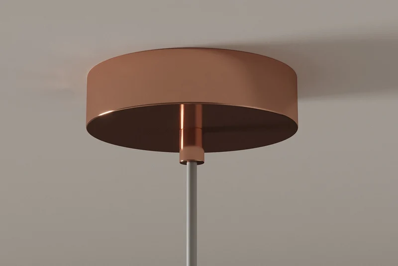 Lampe suspendue ronde LIQUID DIAMOND 20cm cuivre verre acier boule lumineuse