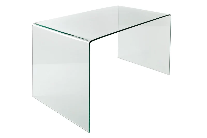 Lot de 2x Bureau en verre extravagant FANTOME 120cm table à manger transparente table tout en verre