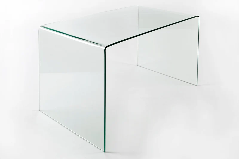 Lot de 2x Bureau en verre extravagant FANTOME 120cm table à manger transparente table tout en verre