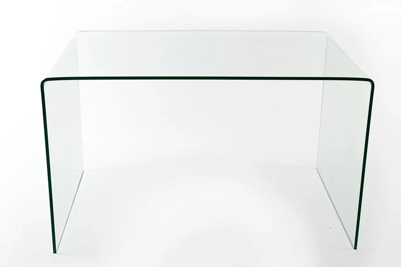 Lot de 2x Bureau en verre extravagant FANTOME 120cm table à manger transparente table tout en verre
