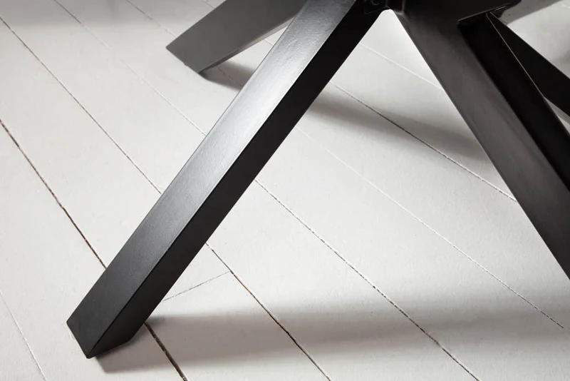 Table à manger en bois massif GALAXIE 200cm marron finition pierre de Sheesham Design industriel