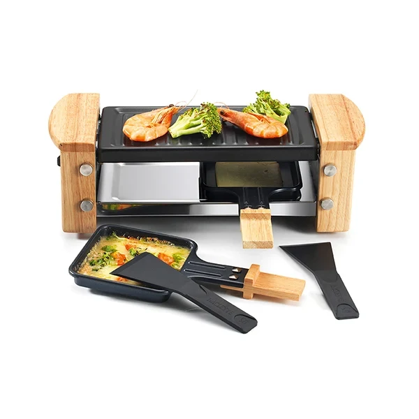 Appareil à raclette pour 2 personnes KCWOOD.2 finitions bois 350 W Kitchen Chef Professional