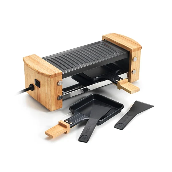 Appareil à raclette pour 2 personnes KCWOOD.2 finitions bois 350 W Kitchen Chef Professional