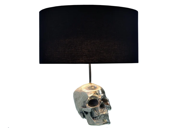 Extravagante lampe de table SKULL 44cm noire crâne lampe de table