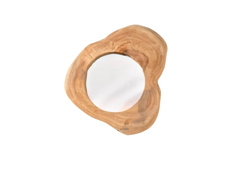Miroir artisanal REFLECT Miroir mural en teck naturel 31cm