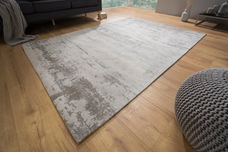 Tapis vintage en coton MODERN ART 240x160cm beige gris lavé aspect usé