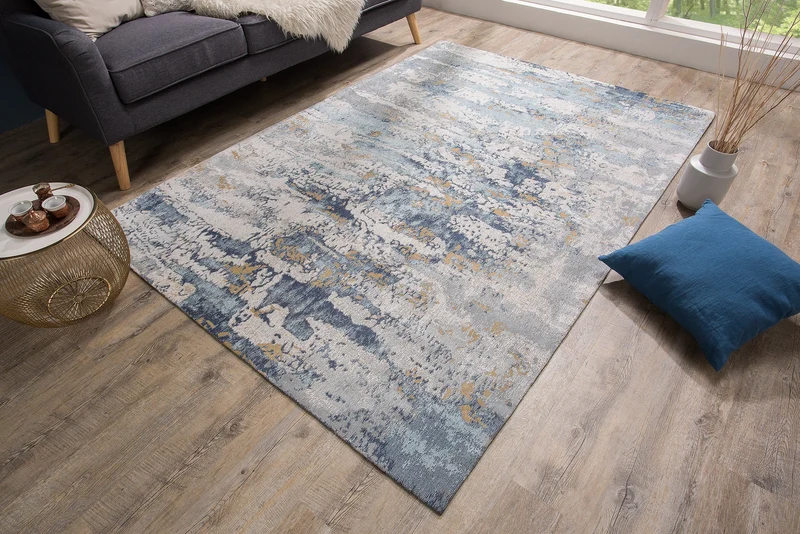 Tapis design ABSTRAIT 240x160cm coton bleu
