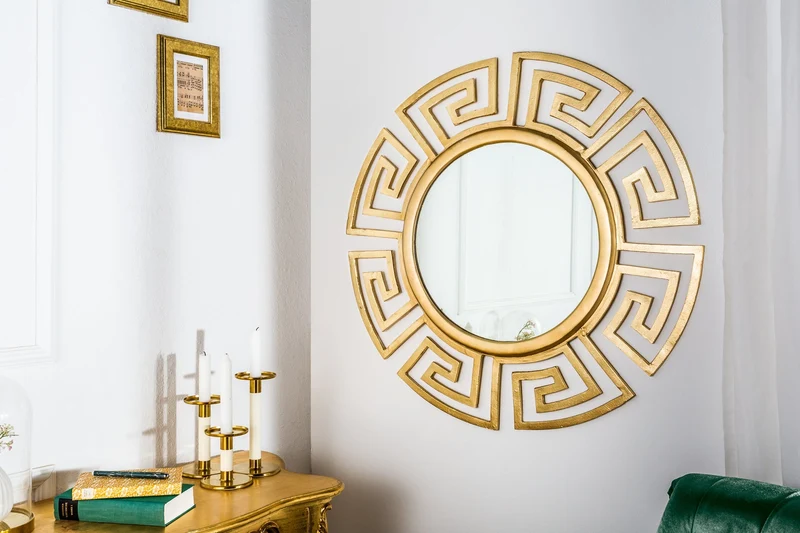 Miroir design glamour EUPHORIA XL 85cm miroir mural doré fait à la main en métal