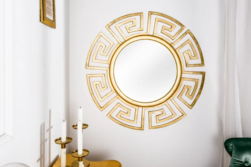 Miroir design glamour EUPHORIA XL 85cm miroir mural doré fait à la main en métal
