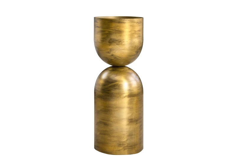 Vase moderne SANDGLASS XL 70cm laiton fer fait main utilisable des deux côtés