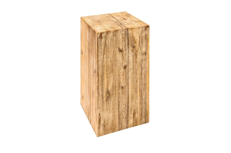 Colonne décorative en bois massif COLUMNA 50cm acacia teck gris cérusé table d’appoint