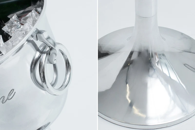 Élégant seau à champagne CHAMPAGNE 75 cm argent poli refroidisseur de bouteille