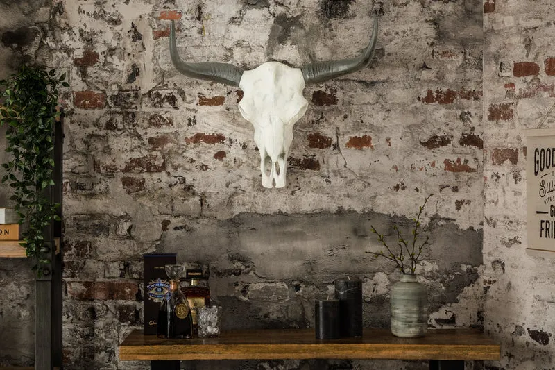 Imposant crâne de buffle EL TORO 70cm aluminium massif naturel