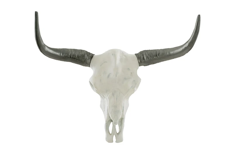 Imposant crâne de buffle EL TORO 70cm aluminium massif naturel