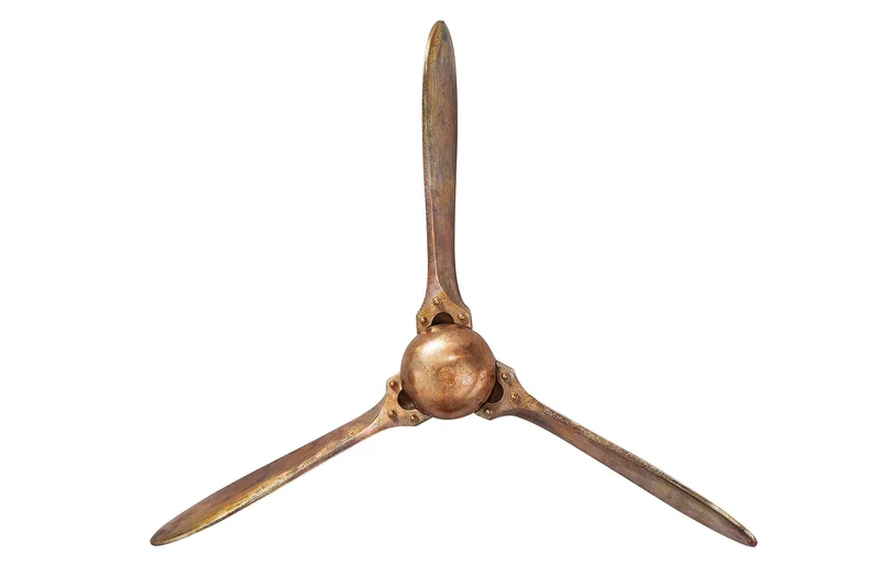 Lot de 2x Décoration murale authentique SCREW III 60cm hélice d’avion en cuivre flammé