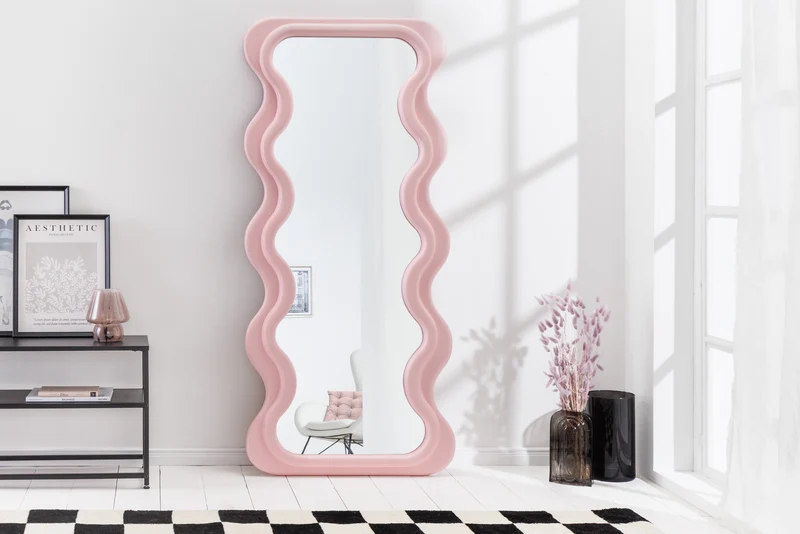 Miroir mural design CURVY 160cm rose