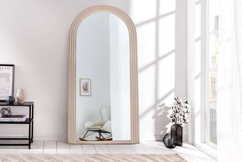 Miroir mural design ART DECO 160cm grège