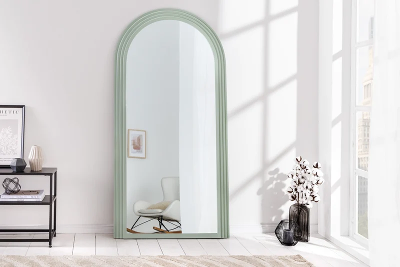 Miroir mural design ART DECO 160cm vert sauge