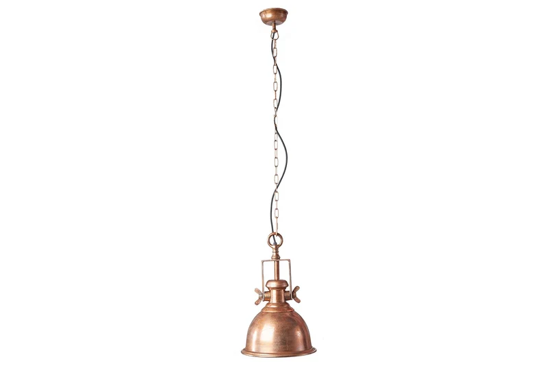 Lampe à suspension design INDUSTRIELLE 45cm cuivre flammé style industriel