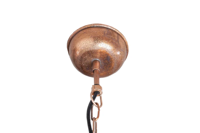 Lampe à suspension design INDUSTRIELLE 45cm cuivre flammé style industriel