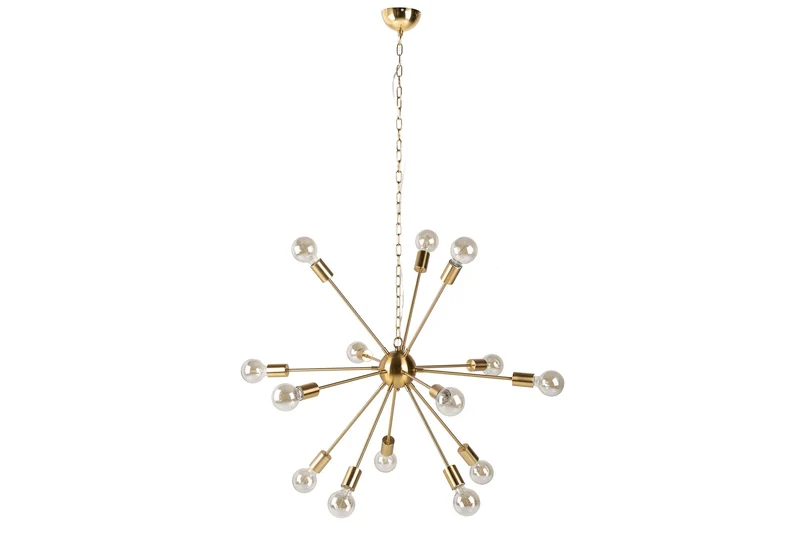 Lampe à suspension élégante SPUTNIK 87cm dorée avec 14 bras lumineux